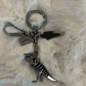 Coach Silver Dinosaur Keychain
